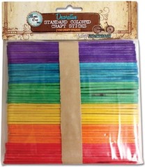 150 Flat Smooth Standard Rainbow Colored Craft Sticks 4-1/2″ Long Altered Art *