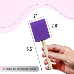 Violet Foam Paint Brush Set – 16 Durable 2-Inch Brushes for Painting & Staining