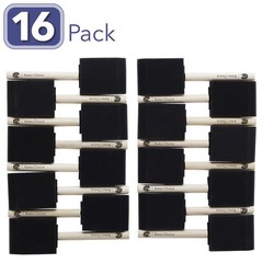 Bates- Foam Paint Brushes, 2 Inch, 16 Pack, Wooden 2 16 Black