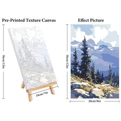 Fountor 4 Pack Framed Paint by Numbers Kit for Adults 8×12 inch, FOP4P-01