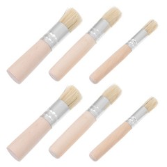 6pcs Wooden Stencil Paint Brushes: Pig Bristle Brush Set for Painting Crafts