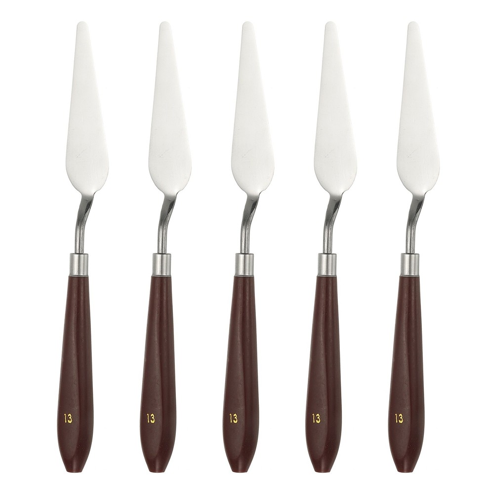 5pcs Painting Palette Knife 3.35 x 0.94 Inch Stainless Steel with Plastic Handle