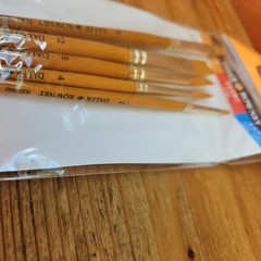 2 Packs of 5 Daler Rowney Gold Taklon Synthetic Brushes, New, Various Sizes