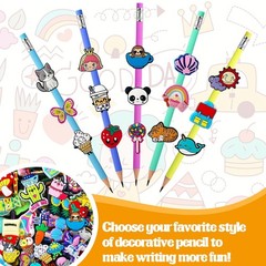 Pencil Topper Decoration 100 PCS Mixed Style Cute Clip Bulk Reward Gift