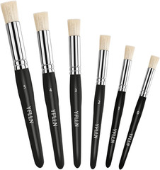Wooden Stencil Brushes Natural Stencil Bristle Dome Art Painting Brushes Wood Pa