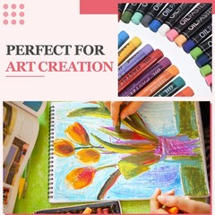 Soft Oil Pastels, 20 Pcs Tangerine Oil Pastel Art Supplies with Crayon Holder