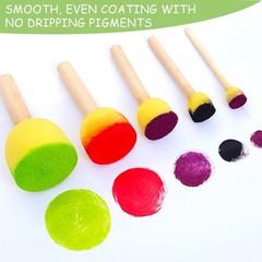 60 Pcs Round Paint Sponges Set, 5 Sizes Sponge Brushes for Painting, Sponge P…