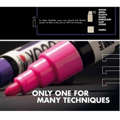 NEW! Marabu YONO 6pk Pens Acrylic Bullet Tip 1.5mm Paint Markers – Basic Colours
