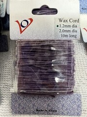 18pks Wax Cord 1.2mm dia 10m long each Purple Red Black
