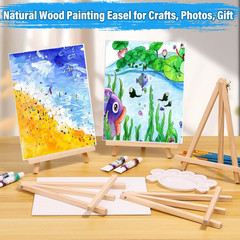 54 Pack 8″ x 10″ Canvas Easel Set Paint Brushes Acrylic Oil Art Kit
