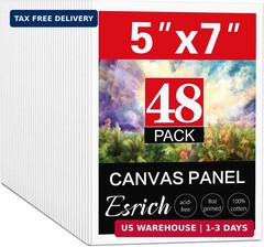 ESRICH Canvas Boards for Painting 5x7IN, 48 Pack Small Canvases for Painting Can