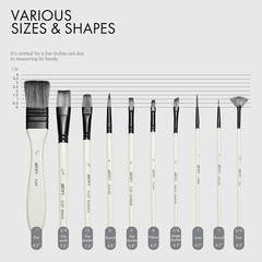 ARTIFY Paint Brush Set, 10 Pieces Paint Brushes for Acrylic Painting with Case,