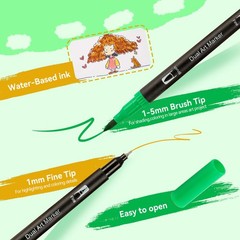 【72 Colors】 Adult Coloring Book Markers No Bleed – Dual Felt Tip (Fine & Brus…
