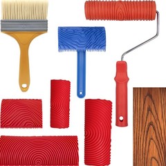 7Pcs Wood Grain Tool Set Painting red,blue,yellow
