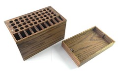 Copic marker storage box holder organizer w/ magnetic lid handmade wooden
