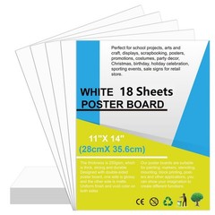 18 Pcs Poster Board 11″ x 14″ White Poster Paper Boards Bulk 250GSM Posterboa…