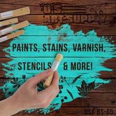 5pc Wood Handle Stencil Brush Set, Art Paint Brushes, Watercolor, Acrylic, Oil