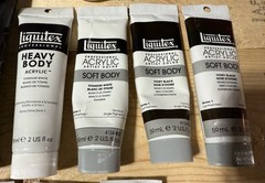 Lot 11 Liquitex Basics Acrylic Paints B & W & Colors Soft Heavy Body Buff Ti