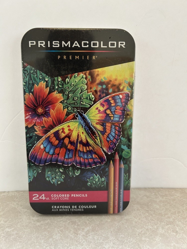 Prismacolor Premier Soft Core Colored Pencils . 24 Ct. New In Tin