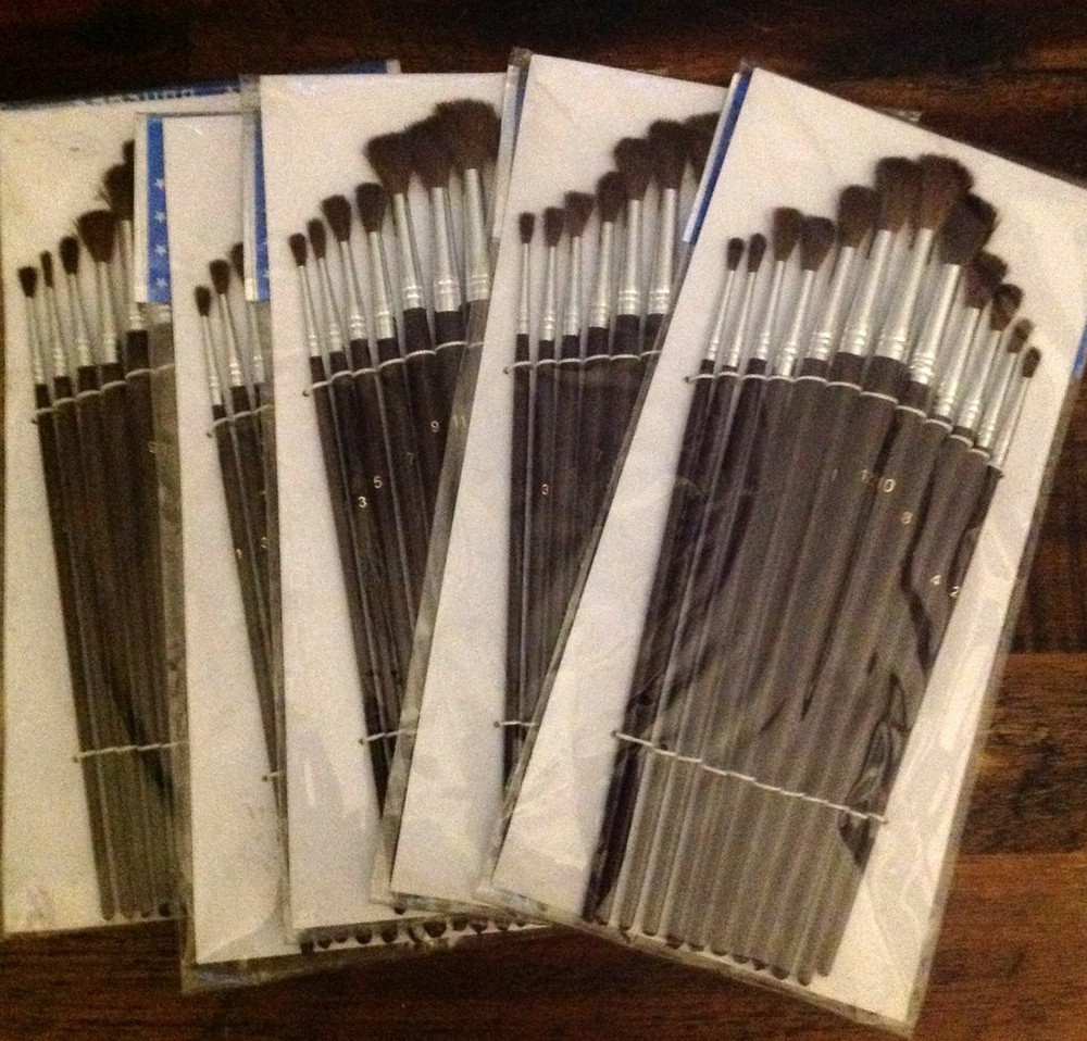 Mop Paint Brushes Camel Hair 12pcs – 5 Sets (ART154)