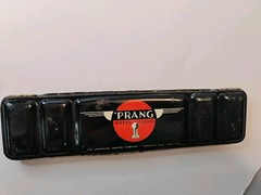 VINTAGE PRANG Eight Water Colors Paint Travel Black Tin 8 Spots