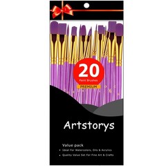 Paint Brushes Set, 20 Pcs Paint Brushes for Acrylic Painting, Oil Watercolor …