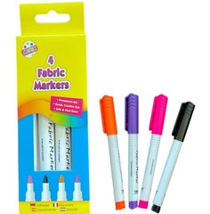 4Pc Fabric Markers Textile Clothes Permanent Draw Art Craft Pens Non-Toxic Safe