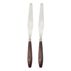 2pcs Painting Palette Knife 5.35 x 0.94 Inch Stainless Steel with Wood Handle