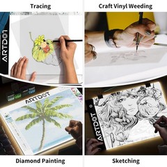 ARTDOT A4 LED Light Pad for Diamond Painting Kits for Adults, USB Powered Adjust