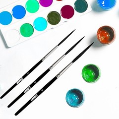 3 PCS Script Pinstriping Brush Set Squirrel Hair Blend for Artists Beginners