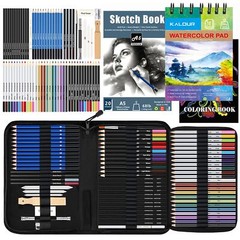 KALOUR 76pc Art Supply Set – Sketching & Drawing Kit with Tutorial Book Sketc…
