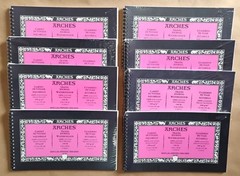 Lot of 8 ARCHES 6 x 10 Travel Journal 100% COTTON HOT PRESSED Watercolor Paper