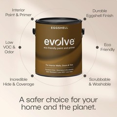Pebble Gray Eco-Friendly Paint & Primer – One-Coat, Eggshell Finish, 5 Gallons