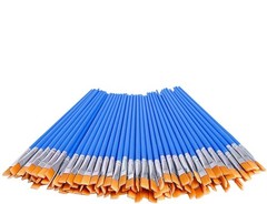 DECYOOL 100 Pcs Flat Paint Brushes,Small Brush Bulk for 170mm x 7mm, Blue