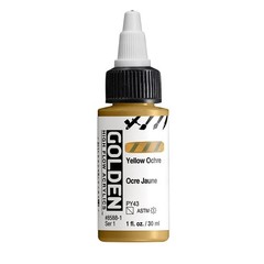 Yellow Ochre High Flow Acrylic Paint 1 fl oz SemiTransparent Professional