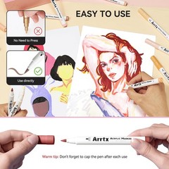 30 Colors Skin Color Acrylic Paint Pens, Skin Tone Paint Markers Paint Pens f…