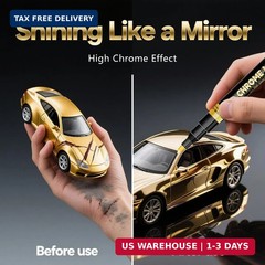 3Pcs Gold Liquid Mirror Chrome Markers, Permanent Reflective Metallic Gold Paint