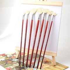 Fan Brush Set 7 Pieces Hog Bristle Natural Hair 2#-14# – Professional Artist