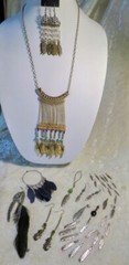 Collection Of Misc. Feather Shaped Items to Wear Or Collage