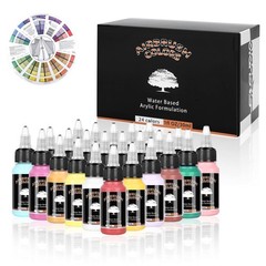 24 Colors Acrylic Airbrush Paint Set 30ml 1 Fl Oz Water Based Wheel Leather