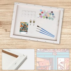 Street Café Paint by Numbers Kit for Adults, Street Scenes Acrylic Paint by N…