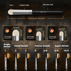 Golden Maple Miniature Paint Brushes Drybrush-10Pcs Micro Detail Paint Brush Set