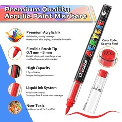Overseas Acrylic Paint Markers 120 Colors, Brush Tip Paint Pens with Automati…