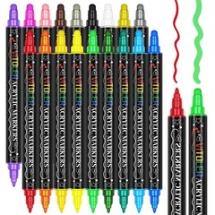 Acrylic Paint Markers,18pcs Paint Pens, Acrylic Markers Sets With Brush Tip a…