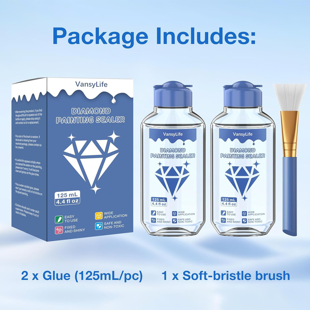 Diamond Painting Sealer, Diamond Painting Glue with Soft Bristle Brush, Keep …