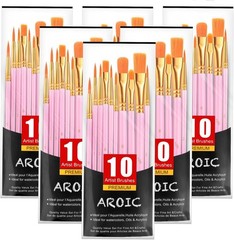 Acrylic Paint Brush Set, 1 Packs / 10 Pcs Watercolor Brushes Painting Brush Nylo