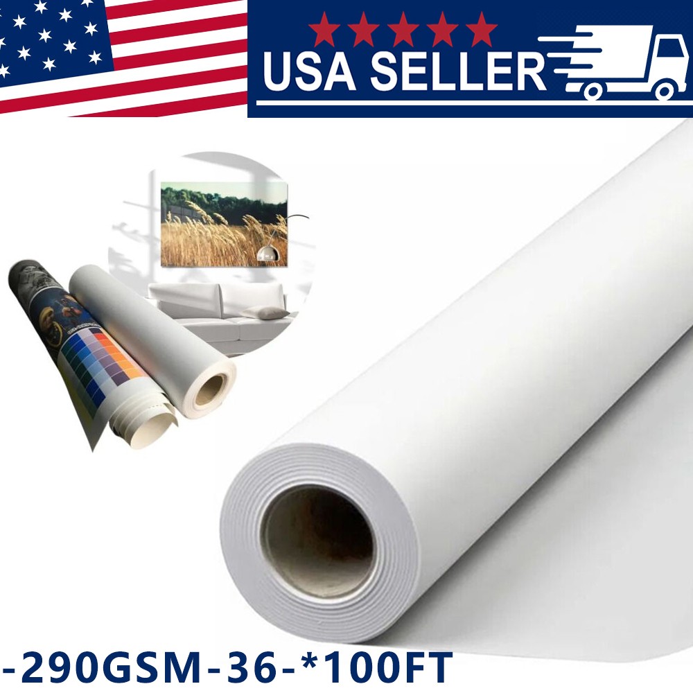 24″/36″/42″ X 100′ Canvas Roll-Polyester Matte Waterproof for Any Inkjet printer