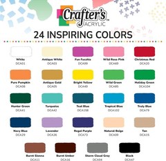 24-Color Crafter’s Acrylic Paint Set – High-Quality, Water-Based Art Supply