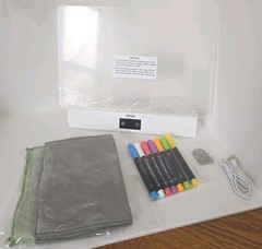 13.8″×9.3″ Rechargeable LED Drawing Board, 8 Colors, 3 Modes & a Built In Stand