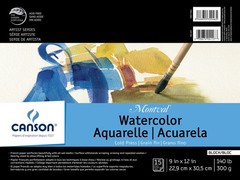 9×12 inches 15 Sheets 140lb Artist Series Montval Watercolor Paper Fold Over
